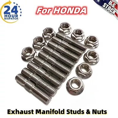 9x Exhaust Manifold Studs Kits For Honda Acura B/D Series Civic Integra B18 V3 • $12.45