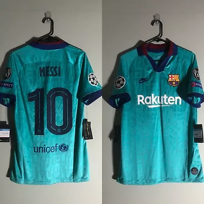 £90 • Buy Messi #10 Barcelona Medium CL 2019/20 3rd Football Shirt Jersey BNWT