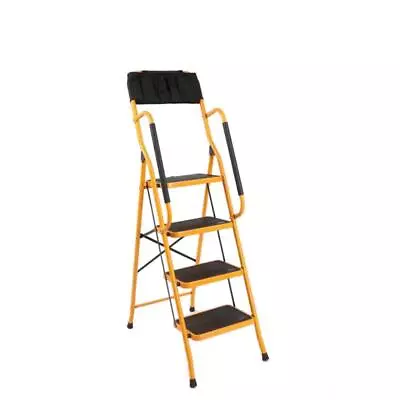 4 Steps Stool Ladder Foldable Safety Padded Handrails With Safety Handgrip New • $69.99