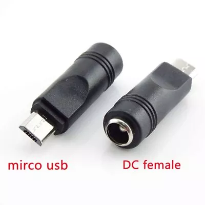 Micro USB Male To 5.5 X 2.1mm Female DC Power Connect Converter Charger Adapter • $1.99