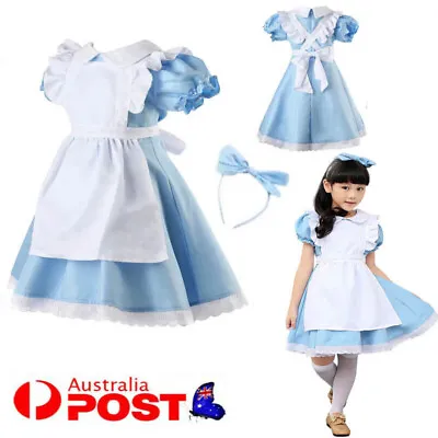 Girls Alice In Wonderland Costume Disney Party Book Week Kids Child Fancy Dress • $23.58