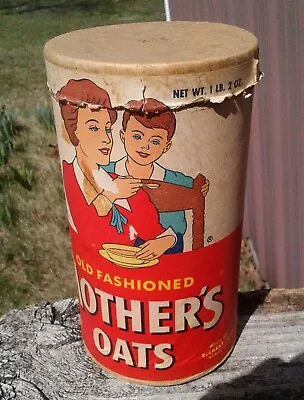 Antique Old Fashioned Mothers Oats Oatmeal Quaker Oats Cardboard Container • $14.99