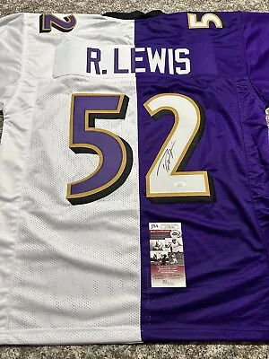 Ray Lewis Baltimore Ravens Signed/Autographed Custom Split Jersey JSA Certified • $79.99