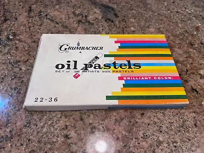 Vintage Grumbacher Oil Pastels Set Of 36 Artists' Size Colors NEW OS • $29.95