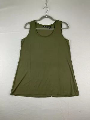 H By Halston Tank Top Medium Cactus Green Scoop-Neck Sleeveless  • $4.89