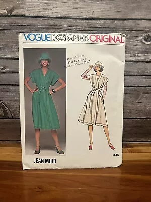 Vogue Designer Sewing Pattern 1445  Vintage Jean Muir Dress & Hat Size 10 Rare • $31.99