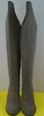 Miss Albright Gray Suede Over The Knee High Womens Riding Boots Sz 11 • $59.99