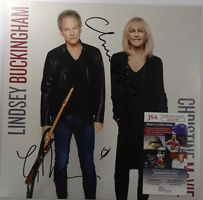 SIGNED FLEETWOOD MAC LINDSEY BUCKINGHAM AND CHRISTINE McVIE 12  LP JSA # II10459 • $550