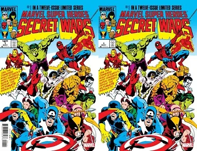 Marvel Super Heroes Secret Wars 1 Facsimile Regular & Foil Set Nm 2024 • £11.87