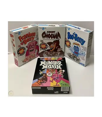 4 BOXES GENERAL MILLS 50 YEARS MONSTER MASH CEREALS Franken Chocula Boo Berry • $49.94