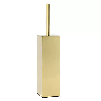 Brushed Gold Wall Mount Freestanding Square Bathroom Toilet Brush & Holder Set • $94.50