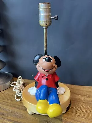 Vintage Mickey Mouse Disney Table Desk Lamp Night Light No Shade Tested Works • $25