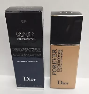 £27.90 • Buy DIOR DIORSKIN Forever Undercover Liquid Foundation Shade 034 ALMOND BEIGE 40ml
