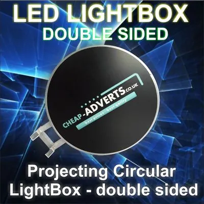 £230 • Buy Double Sided Outdoor Round Projecting Light Box Sign + Graphics 70cm