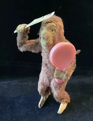 £73.78 • Buy Vintage Wind-up Mohair Monkey Combs Hair And Tail Twirls Works Very Well
