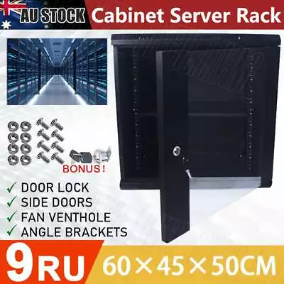 9U 9RU 450mm Deep 19 Inch Wall Mount Cabinet Rack Data Server Network Comms  OZ • $117.99