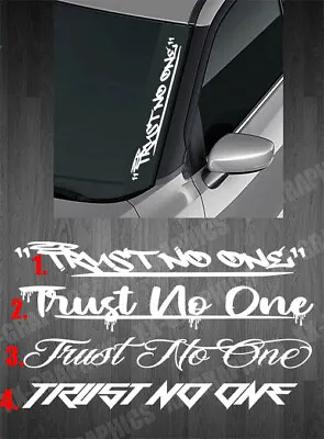 $10.89 • Buy TRUST NO ONE Vinyl 22  Decal Sticker Windshield Car Diesel Truck Boost Turbo JDM