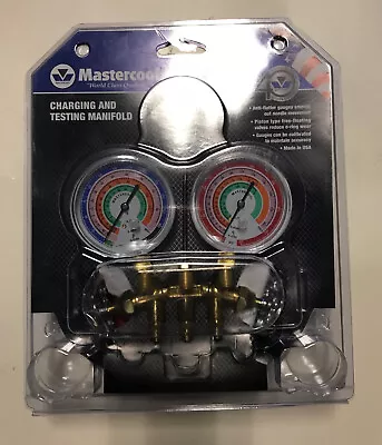 (Used - Good) Mastercool 59161 R22 R404A R410A Brass 2-Way Manifold • $65