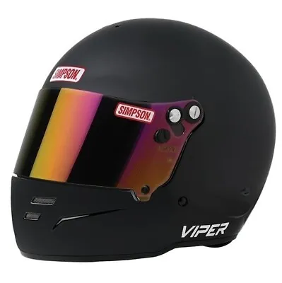 Simpson SA2020 Viper Motorcycle / Racing Helmet Matte Black - Small - DOT/SNELL • $432.95