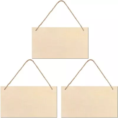 6Pcs Wood Blank Hanging Wooden Plaque DIY Craft Project Wood Sign  Window • $19.36