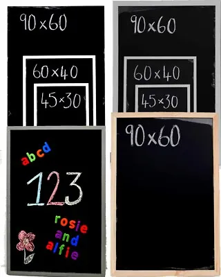 £9.99 • Buy B GRADE Magnetic Chalkboard Blackboard Wooden Framed Memo Menu Grey White