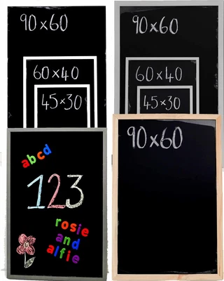 £7.99 • Buy B GRADE Magnetic Chalkboard Blackboard Wooden Framed Memo Menu Grey White