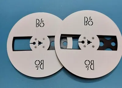 Bang Olufsen Reel To Reel Tape Spools 7  (pair) 3D Printed (Plastic) White/black • £29.99