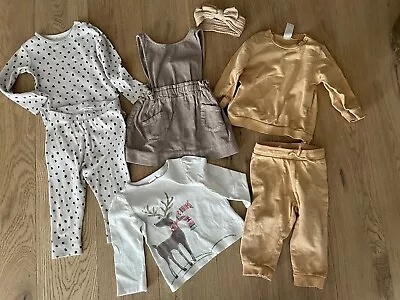 Baby Girl Lot H&M Outfit Zara Brown Dress Bow 12months Or 12-18 Bundle  • $19.95