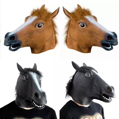 Original Pferdemaske Horse 'S Head Rubber Mask Latex Carnival Horse Mask • £18.11