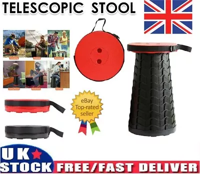 Folding Stool Portable Collapsible Retractable Stool For Camping Fishing Hiking • £8.23
