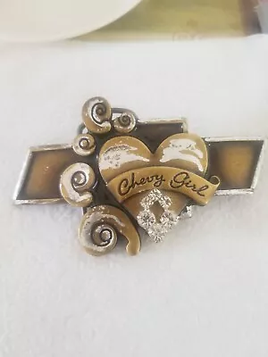 CHEVROLET Cars Trucks Rare CHEVY GIRL  EMBLEM BELT BUCKLE W/stones Prong Set  • $16