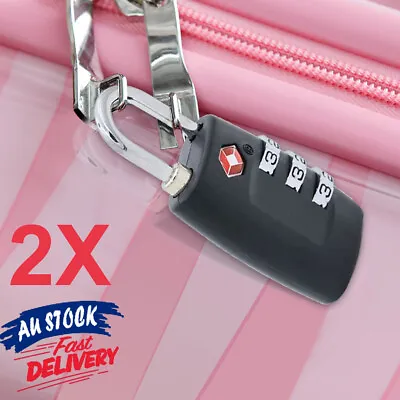 $11.99 • Buy 2pcs 3-Dial TSA Combination Code PadLock Suitcase Travel Luggage Security Locks
