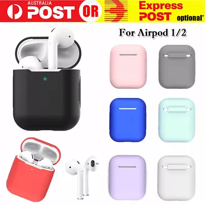 $4.99 • Buy Apple Airpods Silicone Gel Case Shockproof Protective Cover Skin Case 1 2 Pro