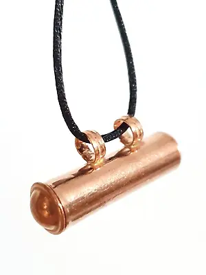 £7.95 • Buy Copper Stash Locket Necklace Pendant 30mm X 8mm Vial Pure Copper Chandi & Cord