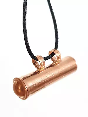 £7.95 • Buy Copper Stash Locket Necklace Pendant 30mm X 8mm Vial Pure Copper Chandi & Cord