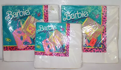 Vintage 1990 Barbie Party Napkins - 16 Count Reed By Paper 3 PLY - NEW In 3 Pkgs • $25