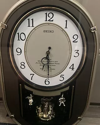 Seiko Melodies In Motion Musical Oval Wall Clock Tested/ Works  Used • $54