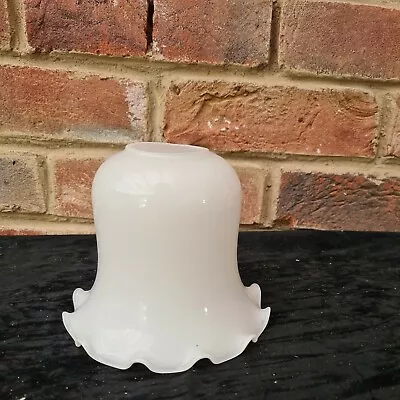 £14.95 • Buy White Glass Lamp Shade Vintage Replacement Fluted Bell Lamp Light Fittings