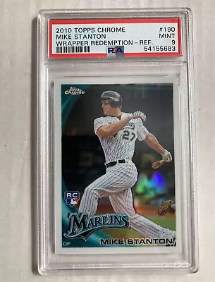 2010 Topps Chrome #190- GIANCARLO MIKE STANTON Wrapper Refractor RC PSA 9. • $57