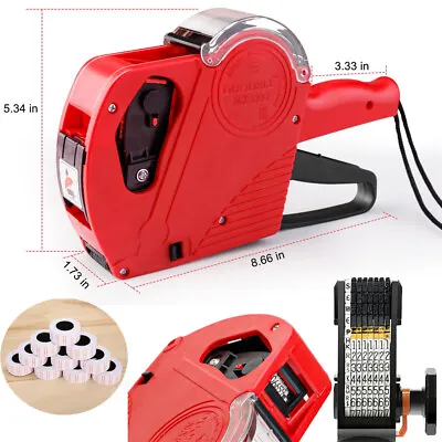 Price Tag Gun 5500 MX-5500 8 Digits EOS Price Gun Labeller Red /Label Roll 2023 • $10.75