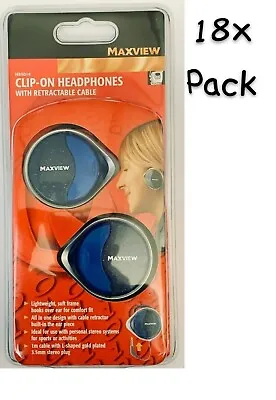 £26.25 • Buy Maxview H85014, Clip-On Headphones With Retractable Cable, (18x Units)