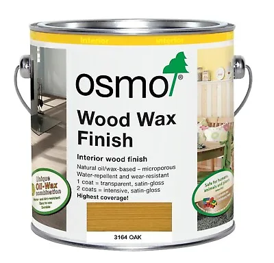 Osmo ® Wood Wax Finish Transparent In 15 Colours-5ml 125ml 750ml & 2.5 Litres • £14.80