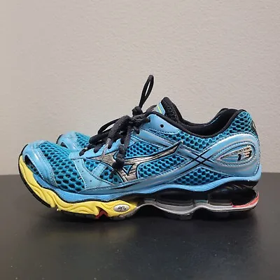 Mizuno Wave Creation 13 Running Shoes Blue / Yellow Sneakers Womens Size 9 • $38.95