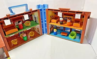 Vintage Fisher Price Little People House 952 Brown Tudor 1980 & Furniture • $39.99