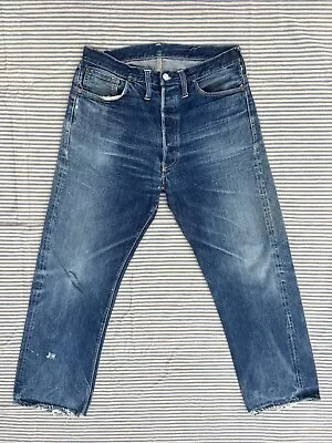 Vintage 1940s Levis Big E Hidden Rivet 501xx Jerky/Leather Tag Denim Jeans 33x30 • $4200