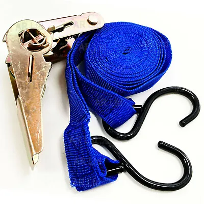 2 Tie Down Straps. Roof Rack Luggage Load Securing Ratchet Straps 25mm X 4.3m • £7.35