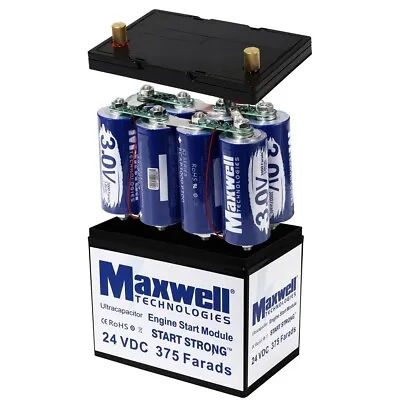 Maxwell 24V 375F Super Capacitor Battery 8pcs 3.0V 3000Farads With Plastic Case • $369