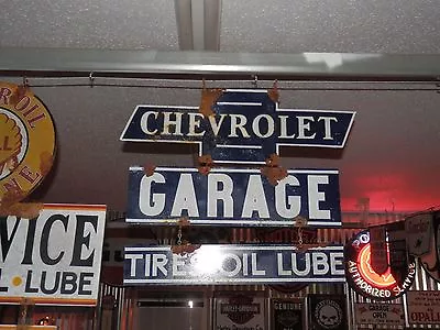 Antique Style Vintage Look Chevrolet GM Dealer Service Garage 3 Piece Sign Set • $99.99