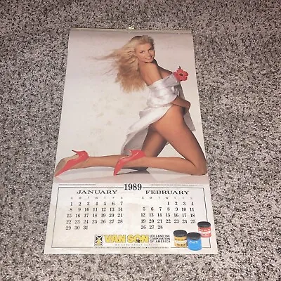 1989 Vintage Pinup Girl Sexy Calendar Van Son Holland Ink 11x21 • $19.99