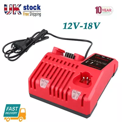 UK New Charger For Milwaukee M12 M18 12V 18V M12-18C 48-11-1850 Li-ion Battery • £16.59